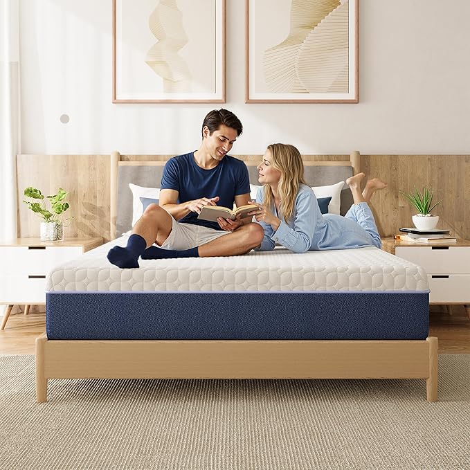 Gelsea 10 Inch Queen Size Mattress, Firm Gel Memory Foam Queen Mattress in a Box, Firm Back Support for Pressure Relief & Spinal Alignment, CertiPUR-US Certified, Fiberglass-Free