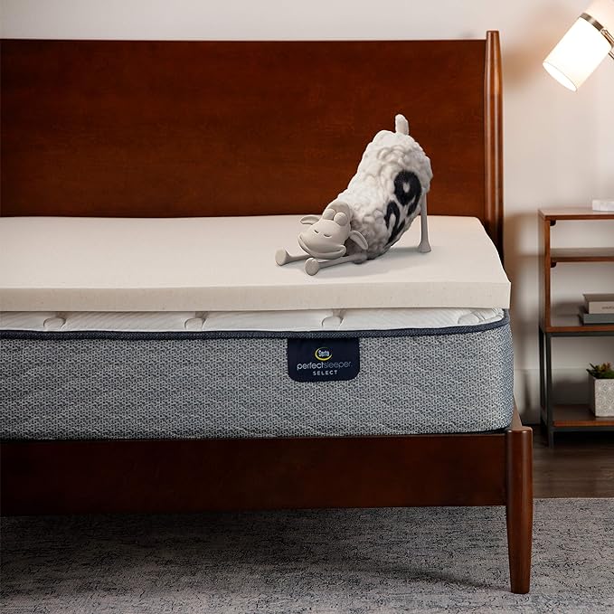 Serta CopperGel Cooling, Pressure-Relieving Memory Foam Mattress Topper, 2 Inch, Twin XL