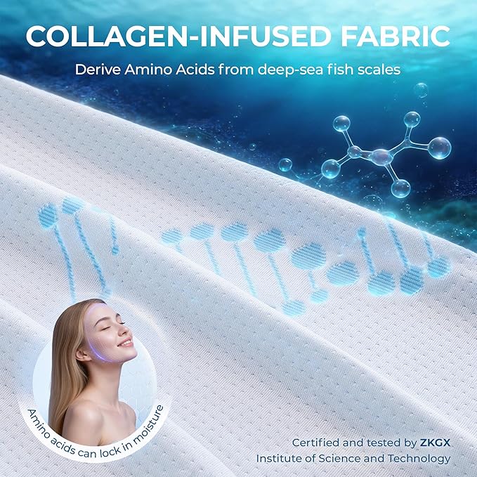 BDEUS 2 Inch Queen Memory Foam Mattress Topper with Collagen-Rich Cover, Soft Mattress Pad for Skin-Hydrating & Back Pain Relief, CertiPUR-US Certified