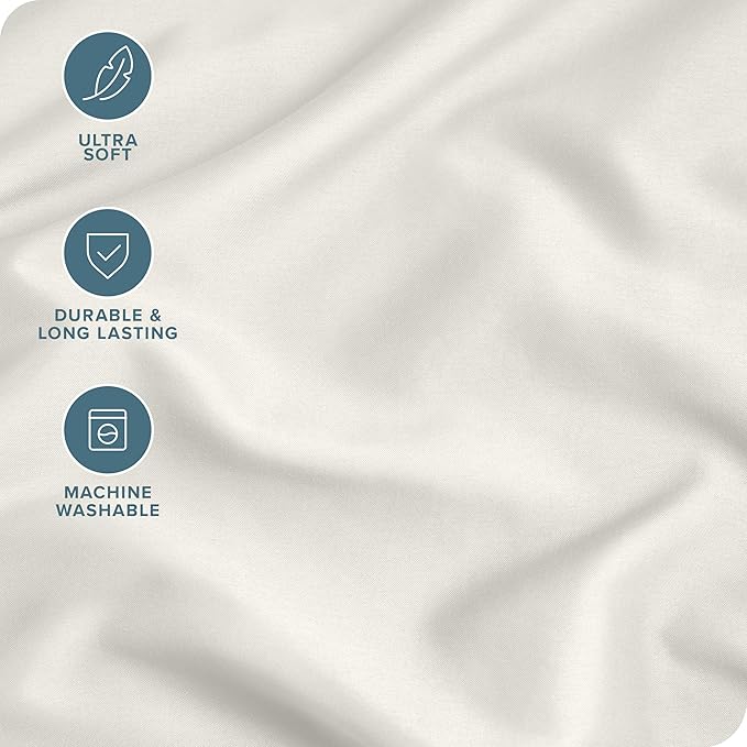 Bare Home Microfiber Body Pillow Cover - Ultra Soft & Cooling - Double Brushed - Envelope Closure - Easy Care (20''x54'' Body Pillow Cover, Cream)