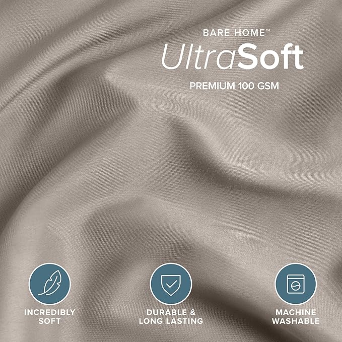 Bare Home Bedding Duvet Cover Extra Long Size - Premium 1800 Super Soft Collection - Lightweight, Cooling - Soft Breathable Bedding Duvet Cover (Twin/Twin XL, Khaki)