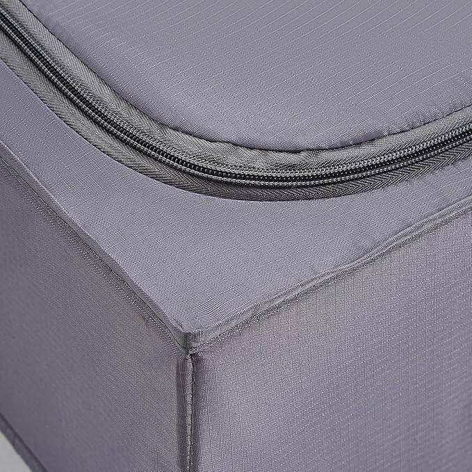 TYEERS Under Bed Storage Containers, Durable Fabric, Washable, Collapsible, Under Bed Storage Bins for Clothes, Blankets, Sheets, Shoes, 27.5x16.5x7 Inches, 6-Pack, Dark Grey