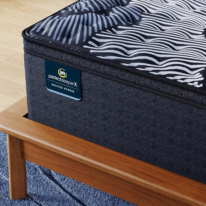 Serta Perfect Sleeper X - Max 15.25" Firm Pillow Top Queen Quilted Hybrid Mattress - 5 Support Zones and Cooling Tech for a Restorative Sleep - 100 Night Trial, CertiPUR-US Certified