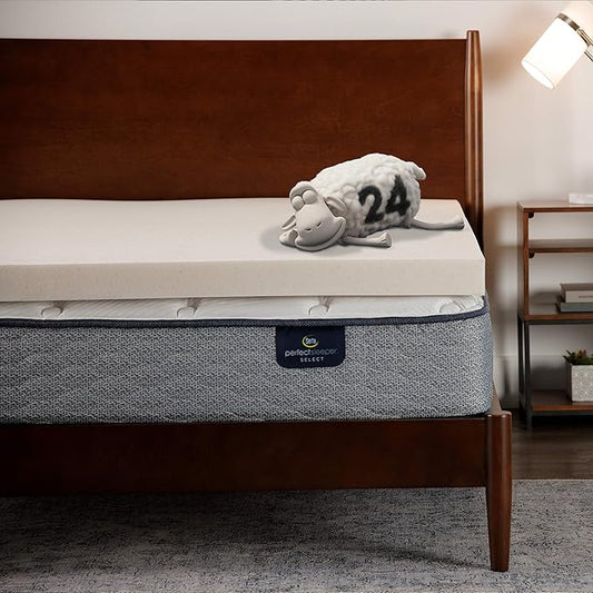 Serta CopperGel Cooling, Pressure-Relieving Memory Foam Mattress Topper, 3 Inch, California King