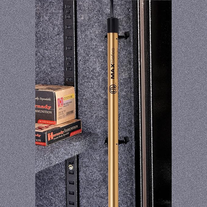 MAXSafes Gun Safe Dehumidifier Rod, Dry Rod - Easy Installation Plug-in Electric Dehumidifier Eliminates Moisture for Gun Safes & Cabinets, ETL Approved, 24in
