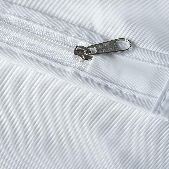 DMI Waterproof Pillow Protector With Zipper, Vinyl Pillow Cover, Travel Pillow Case Cover, Standard, White