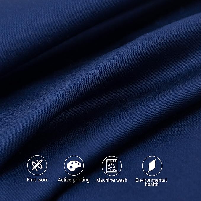 NTBAY Egyptian Cotton Body Pillowcase - 500 Thread Count Cotton Body Pillow Cover - Soft and Breathable Envelope Closure Body Pillowcase for Adults, 20x54 Inches, Navy Blue