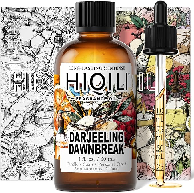 HIQILI Darjeeling Dawnbreak Fragrance Oil for Diffuser, Candle & Soap, Perfume & Linen Spray Making, Woody Scent, Long-Lasting Aroma - 1 Fl Oz - Pour Homme
