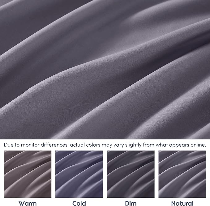 Nestl 4 Pack Dusty Purple Fitted Sheet Extra Deep Pocket, Hotel Luxury TwinFitted Sheet Only Easily Fits 18 to 24 Inch Mattress, Super Soft, Wrinkle-Free and Breathable with Corner Straps