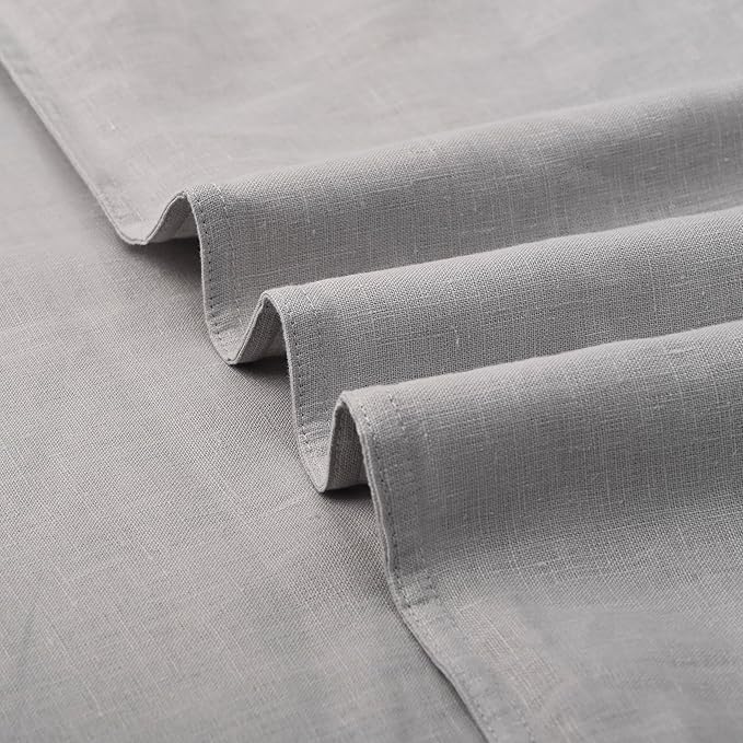 CHUFFED Linen Pillowcases 2 Pack 100% Linen Standard Pillow Cases, Breathable and Cooling Washed Pillowshams with Zipper Closure, 20x26 Inches,Light Grey