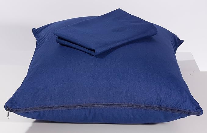 Micropuff Pillow Protectors with Zipper King Size Navy - Premium Brushed Microfiber Pillow Covers, Pillowcases with Zipper (2 Pack, King 20x36)