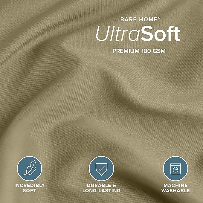 Bare Home Bedding Duvet Cover California King Size - Premium 1800 Super Soft Collection - Lightweight, Cooling - Soft Breathable Bedding Duvet Cover (Cal King, Olive)