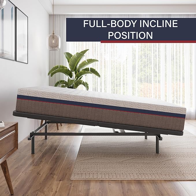 Boyd Sleep Full Body Incline Adjustable Bed Frame, Power Adjustable Base for Side Sleepers, Zero Gravity, Anti-Snore, California King