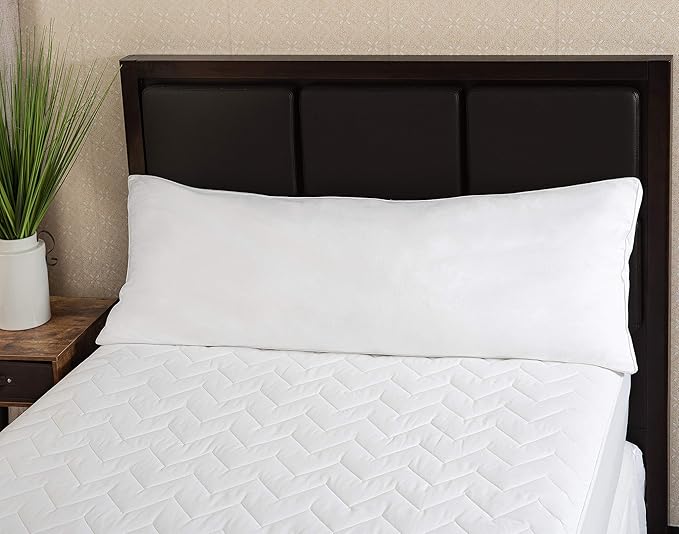 Maxi Deluxe Body Size Bed Pillow – Ultra Soft & Comfortable – Versatile for Side, Back & Stomach Sleepers – 300TC Cotton Top – Single Pack – (Body Size Pillow is 20 x 55)