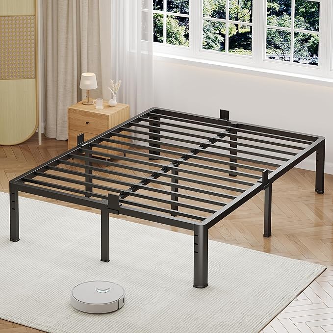 NKZ 14 Inch King Bed Frame, Sturdy Metal Platform with Round Corner Legs, 3,500 lbs Heavy Duty Steel Slat Support, Easy Assembly, Noise Free, No Box Spring Needed