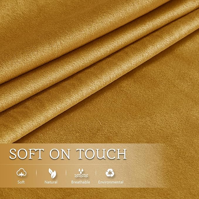 StangH Mustard Gold Velvet Body Pillow Cover 20x54, Super Soft Cozy Luxury Fuzzy Long Pillowcase with Hidden Zipper, Decorative Pillow Case for Pregnancy/Baby, 1 Piece