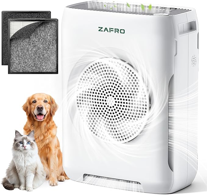 ZAFRO H13 HEPA Air Purifiers for Home Large Room up to 3000 Ft², Washable Pre-Filters, Quiet Air Cleaner for Home Bedroom Dust Pollen Pet Odor, Auto/Pet/Sleep Modes, PM2.5 AQI Display, Fragrance