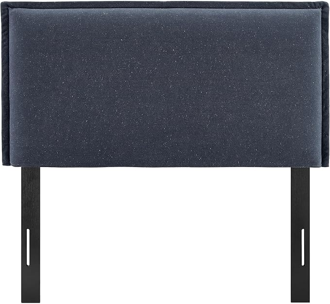 Modway Camille Twin Size Upholstered Linen Blend Headboard with Removable Slipcover – in Denim - Padded Pillow Style Headboard with Adjustable Mounting for Twin Beds
