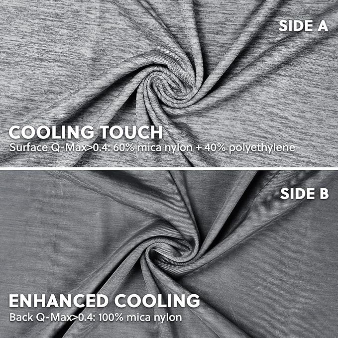 HOMFINE Cooling Pillowcases Standard Size - Double Side Q-Max 0.439 Cooling Fiber for Pillow Protector, Breathable Cold Pillow Cover for Hot Sleeper Night Sweat, Hidden Zipper, 2 Pack (20"x26", Black)