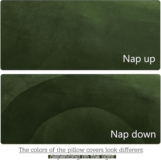 StangH Moss Green Body Pillowcover Christmas Velvet Pillowcase for Bed Couch, Super Soft Pillow Cover with Hidden Zipper for Pregancy/Back Neck Pain, 20 x 54-inch, 1 Piece