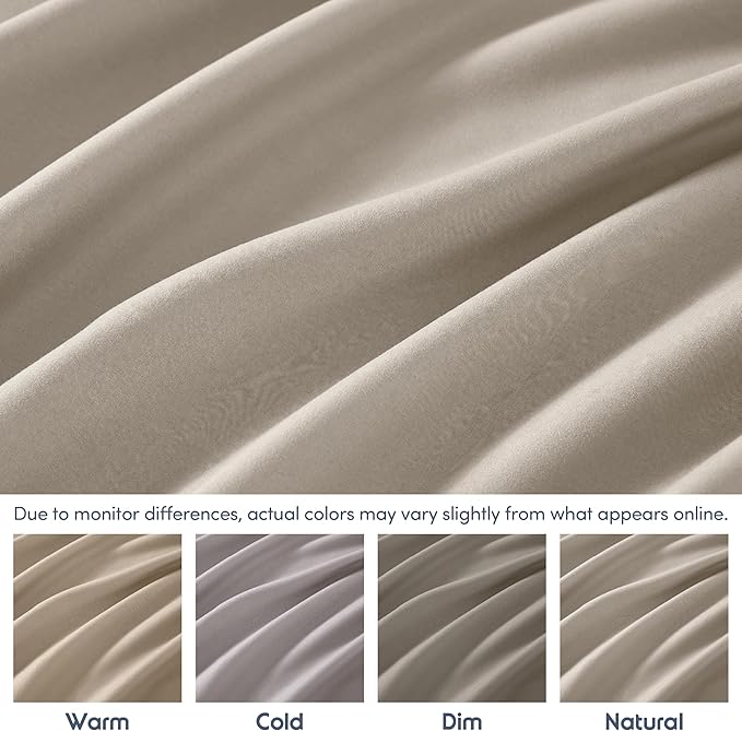Nestl 4 Pack Linen Fitted Sheet Extra Deep Pocket, Hotel Luxury Twin XLFitted Sheet Only Easily Fits 18 to 24 Inch Mattress, Super Soft, Wrinkle-Free and Breathable with Corner Straps