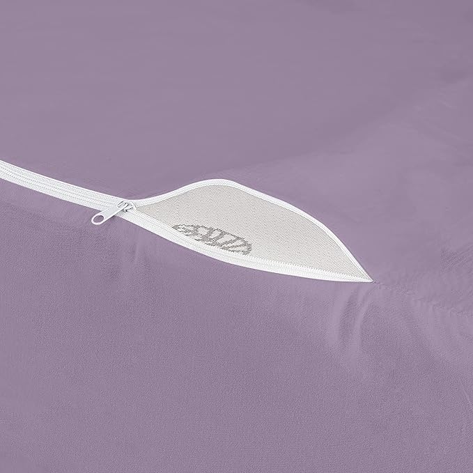 CirclesHome Wedge Pillow Cover 100% Cotton, Zippered Wedge Pillow Case Protector, Soft, Hypoallergenic & Breathable -Lavender, (24Wx25Lx12)