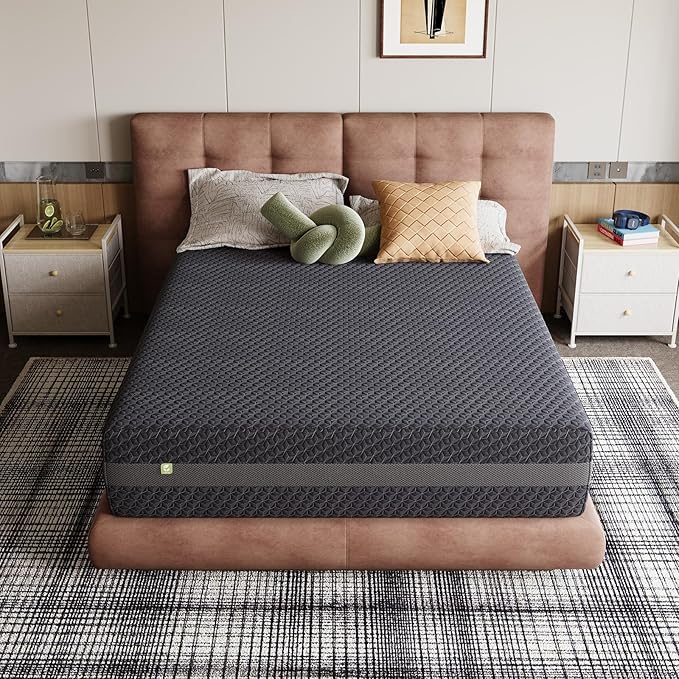 Novilla 10 Inch Mattress Queen Size, Queen Gel Memory Foam Mattress for Body Contouring & Consistent Pressure-Relieving Support, with Green Tea-Infused Foam, Medium Firm, Mattresses in a Box