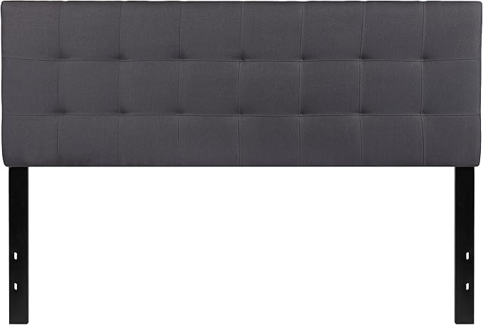 Flash Furniture Bedford Tufted Upholstered Queen Size Headboard in Dark Gray Fabric