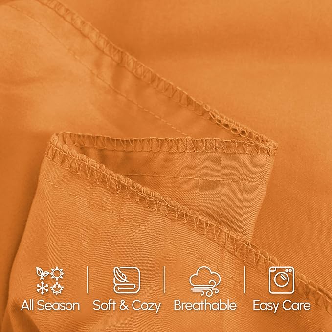 Elegant Comfort Luxury Ultra-Soft 1-Piece Body Pillowcase - 1500 Premium Hotel Quality Microfiber Double Brushed - Wrinkle Resistant, Body Pillowcase Size, Orange