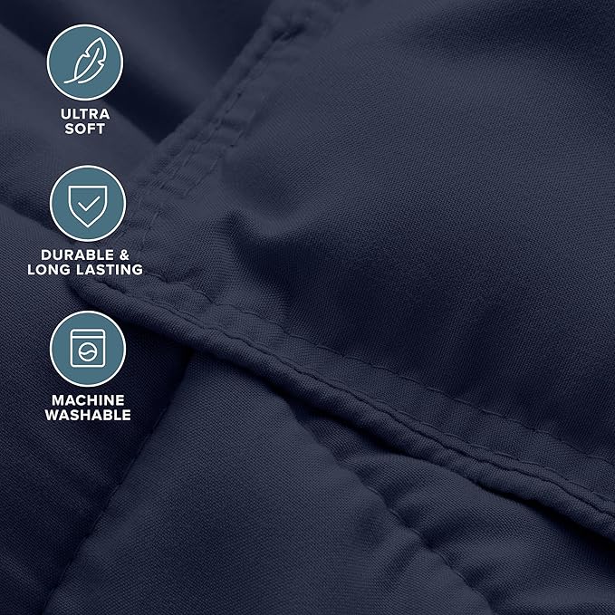 Bare Home Comforter Set - Twin/Twin Extra Long Size - Ultra-Soft - Goose Down Alternative - Premium 1800 Series - All Season Warmth (Twin/Twin XL, Midnight)