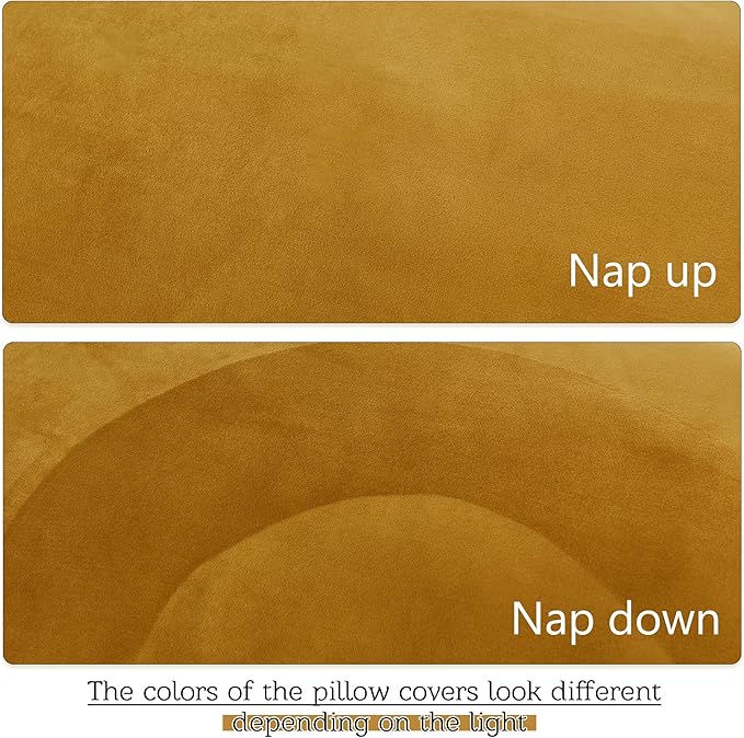 StangH Mustard Gold Velvet Body Pillow Cover 20x54, Super Soft Cozy Luxury Fuzzy Long Pillowcase with Hidden Zipper, Decorative Pillow Case for Pregnancy/Baby, 1 Piece