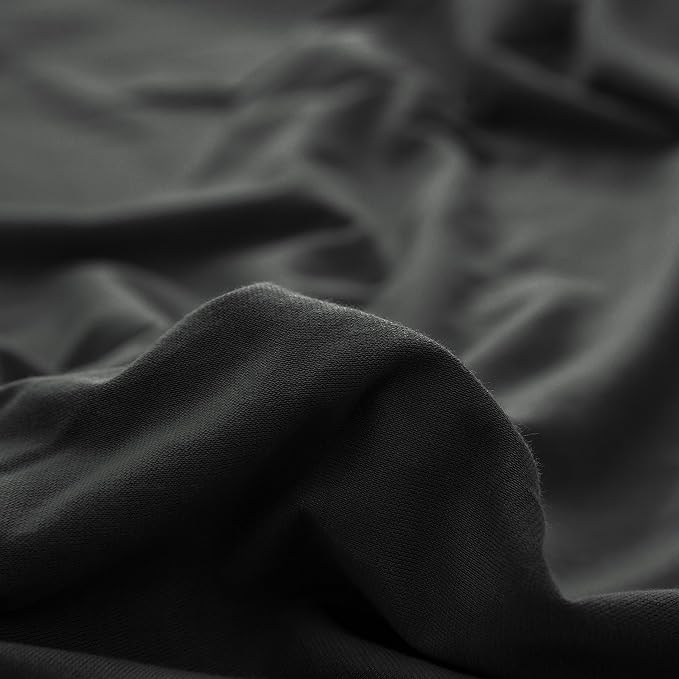 PURE ERA Jersey Knit Duvet Cover Set 100% T-Shirt Cotton Super Soft Comfy 3pc Bedding Set with Zipper Closure (Solid Black, Queen)