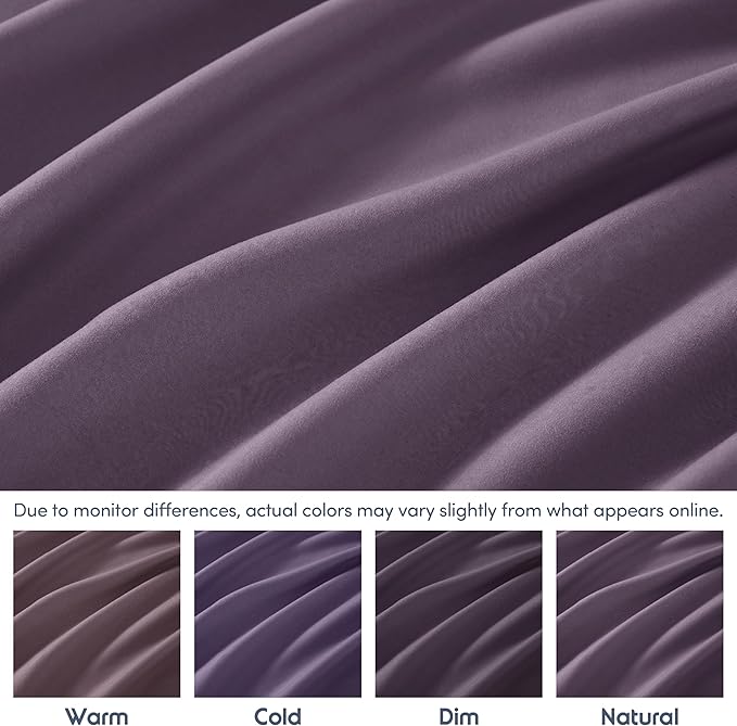 Nestl 4 Pack Purple Fitted Sheet Extra Deep Pocket, Hotel Luxury FullFitted Sheet Only Easily Fits 18 to 24 Inch Mattress, Super Soft, Wrinkle-Free and Breathable with Corner Straps