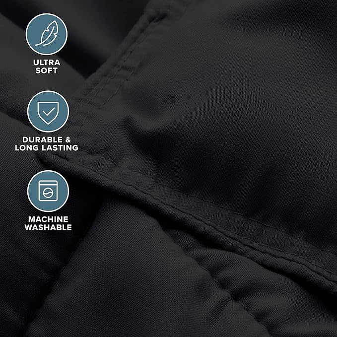 Bare Home Comforter Set - Twin/Twin Extra Long Size - Ultra-Soft - Goose Down Alternative - Premium 1800 Series - All Season Warmth (Twin/Twin XL, Black)