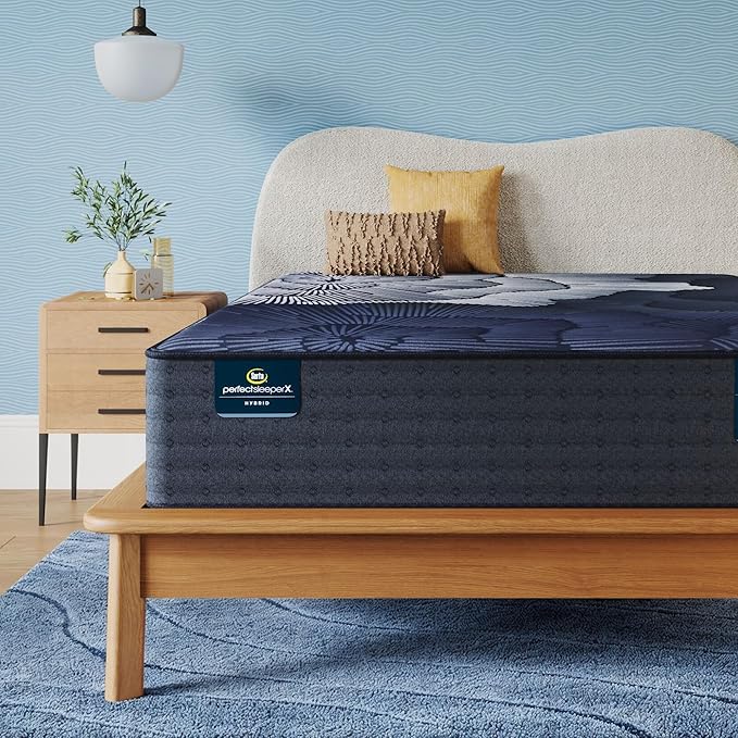 Serta Perfect Sleeper X - Prescott 14" Plush Twin XL Hybrid Mattress - 5 Support Zones and Cooling Tech for a Restorative Sleep - 100 Night Trial, CertiPUR-US Certified