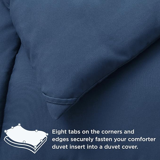 Bedsure Comforter Duvet Insert - Quilted Comforters Twin Size, All Season Duvet, GentleSoft Down Alternative Bedding Blanket, with 8 Tabs, Gifts for Women/Men, Dark Slate Blue, Twin 88 x 68 Inches