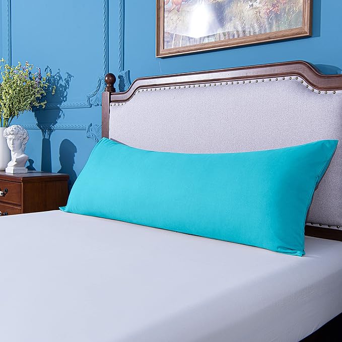 NTBAY Body Pillowcase - Brushed Microfiber 20x54 Pillowcase - Soft, Wrinkle-Free, Fade-Resistant, Stain-Resistant, Blue Body Pillow Cover with Envelope Closure - 20x54 Inches, Blue