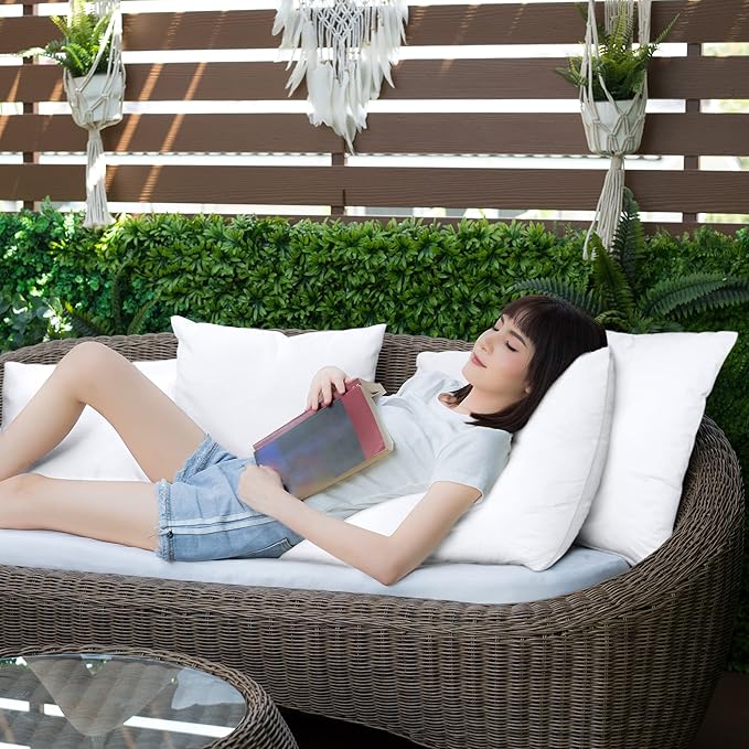 Utopia Bedding Waterproof Throw Pillow Protectors (No Pillow Inserts) with Zipper 20 x 20 Inches (2 Pack, White), Bed Bug Proof Outdoor Bed Couch Decorative Pillow Encasement Covers