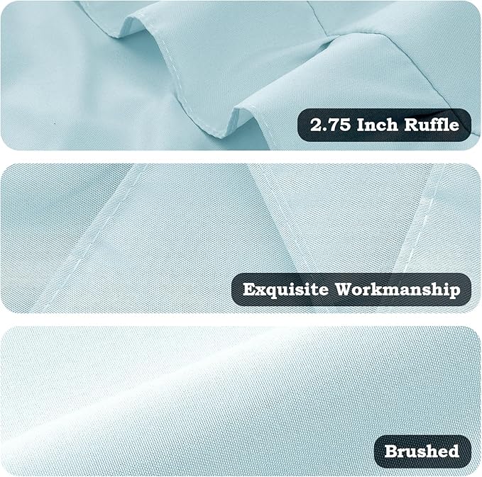 Ruffle Pillow Cases King Size Set of 2 – Soft Wrinkle Resistant Brushed Microfiber Ruffled Pillowcases –Envelope Pillow Shams Cover Festive Gift for Hotels, Guest Rooms 20x36 Inch (Baby Blue)
