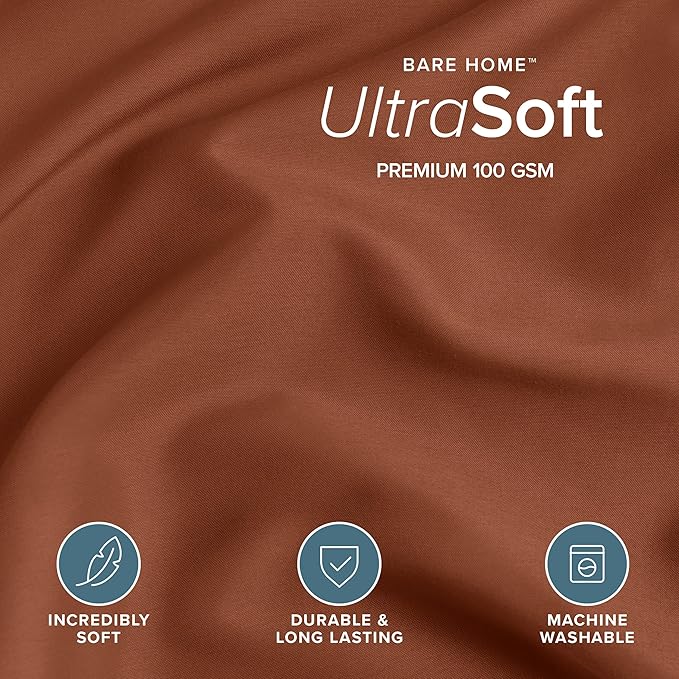 Bare Home Bedding Duvet Cover Extra Long Size - Premium 1800 Super Soft Collection - Lightweight, Cooling - Soft Breathable Bedding Duvet Cover (Twin/Twin XL, Terracotta)