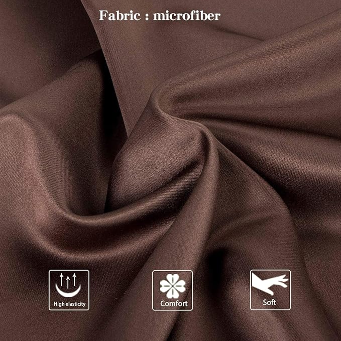 NTBAY Zippered Satin Pillow Cases for Hair and Skin, Luxury Queen Hidden Zipper Pillowcases Set of 2, 20x30 Inches, Dark Brown