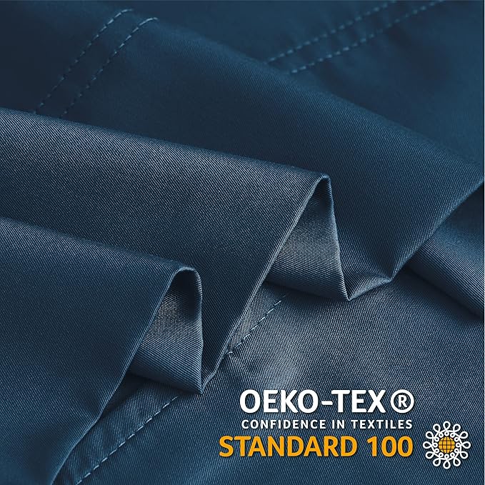 BEDELITE King Size Pillow Cases Set of 2, Rayon Derived from Bamboo, Cooling Pillow Cases for Hot Sleepers & Night Sweats, Breathable and Silky Soft Envelope Pillowcases(Navy Blue, 20"x36")