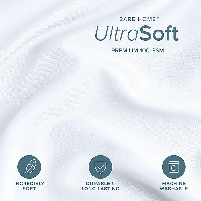 Bare Home Bedding Duvet Cover Full Size - Premium 1800 Super Soft Collection - Lightweight, Cooling Duvet Cover - Soft Breathable Bedding (Full, White)