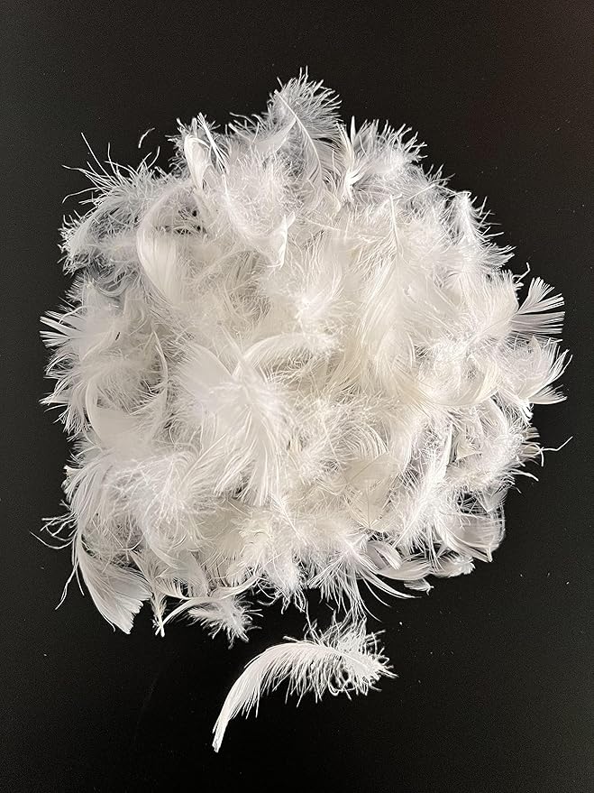 Bulk Goose Down Feather Stuffing & Fill – Hypoallergenic Pillow Filling, Repair, Restuff, Fluff for Couch Cushions, Comforters, Jackets5/95-1Lb DIY