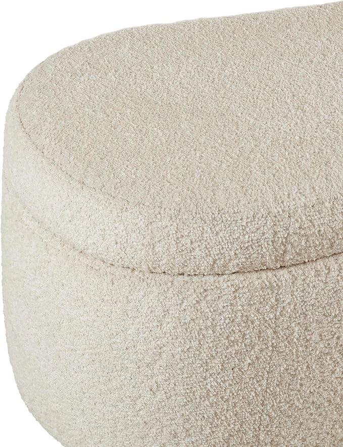 Bailey Boucle-Style Curved Storage Accent Bench