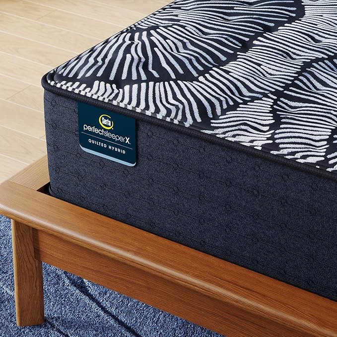Serta Perfect Sleeper X - Knox 13.5" Firm Full Quilted Hybrid Mattress - 5 Support Zones and Cooling Tech for a Restorative Sleep - 100 Night Trial, CertiPUR-US Certified