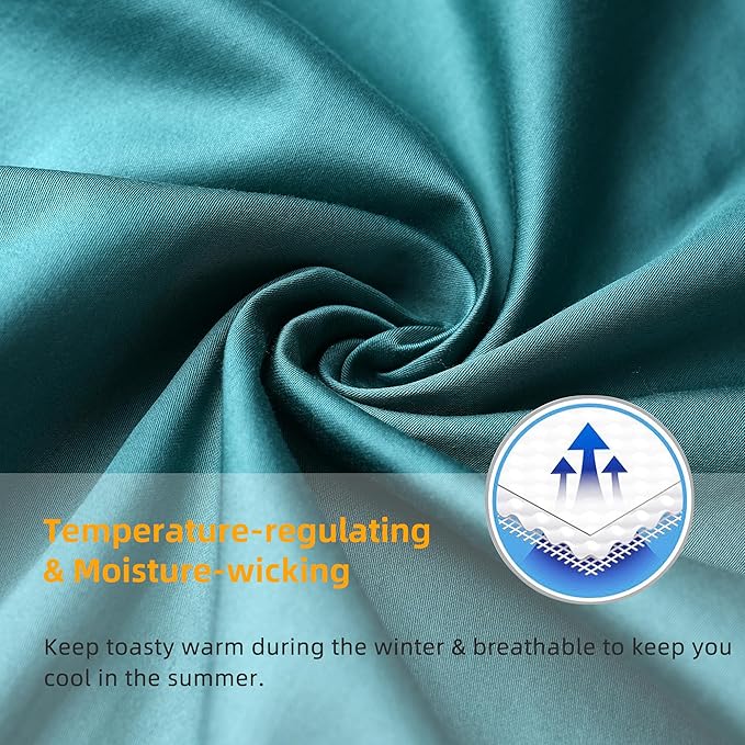 Cotton Pillow Protectors/Cover King Size with Zipper 2 Pack Teal Blue Pillow Cases Cooling & Breathable Bed Pillow Protectors Set of 2 Pillow Cases Cover (20" x 40")