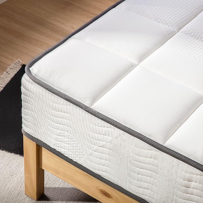 Mellow 10 Inch Classic Bonnell Spring Mattress, Comfort Foam Top with Innerspring Base, CertiPUR-US Certified Foam, Twin, White