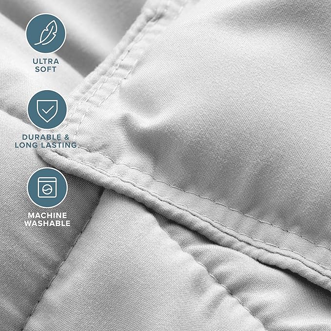 Bare Home Comforter Set - California King Size - Ultra-Soft - Goose Down Alternative - Premium 1800 Series - All Season Warmth (California King, Cloud Grey)