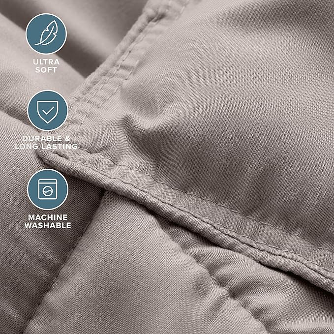 Bare Home Comforter Set - Queen Size - Ultra-Soft - Goose Down Alternative - Premium 1800 Series - All Season Warmth (Queen, Khaki)